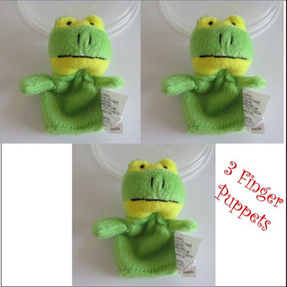 FROG FINGER PUPPET Stuffed Animal Plush - Picture 1 of 8